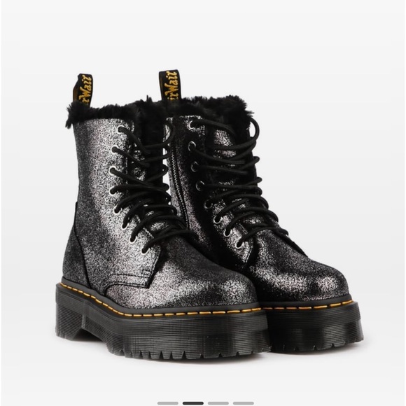 Dr. Martens Shoes - Dr Martens Jadon Metallic Black Platform ankle boot Size 6